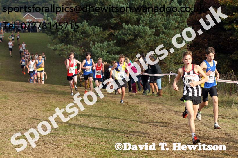 Boys under-15s, National Cross Country Relays, Berry Park, Mansfield. Photo: David T. Hewitson/Sports for All Pics